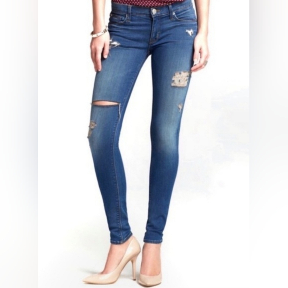 Hudson Jeans Ripped Blue Skinny Jeans Sz 30x31